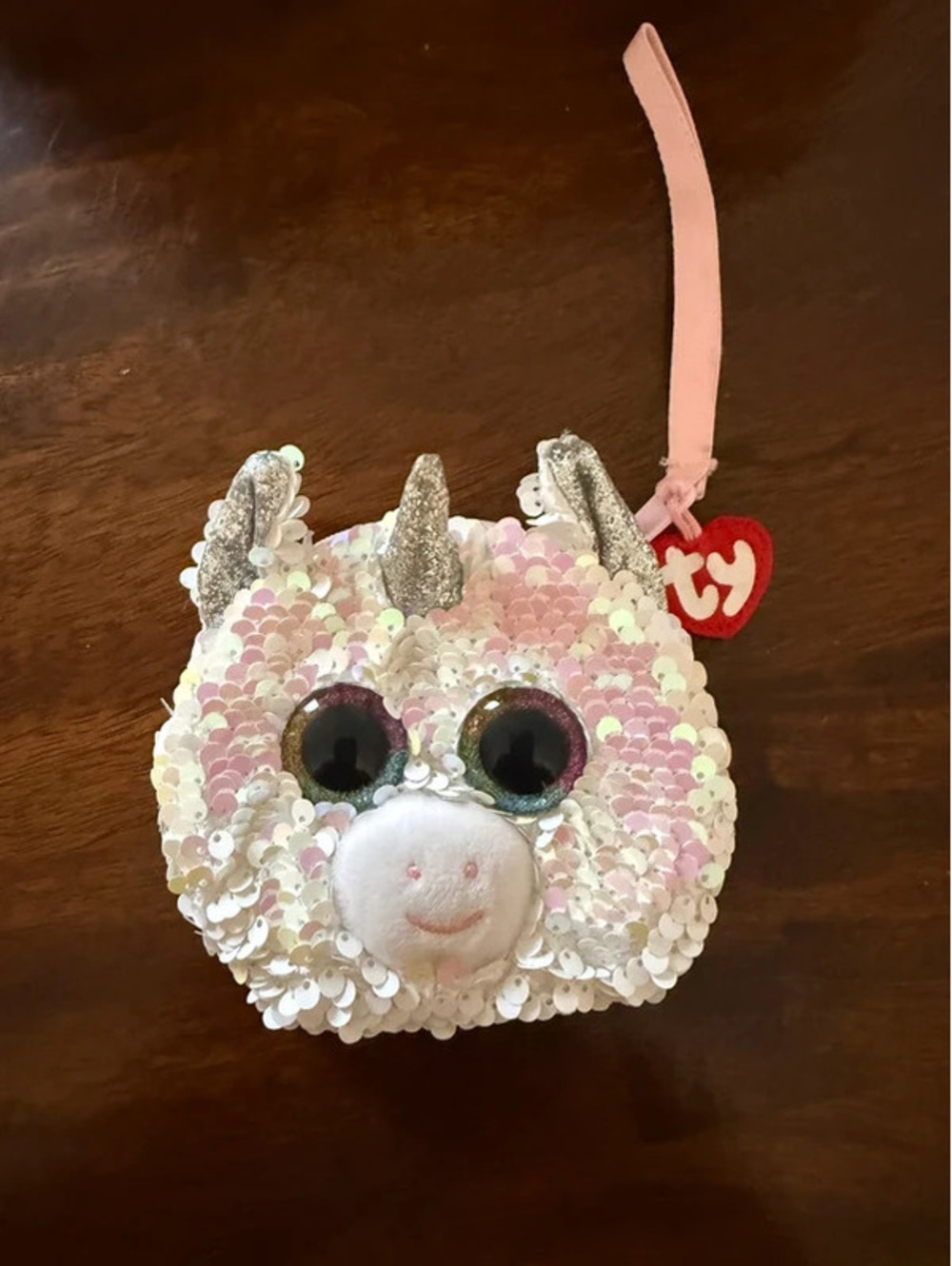 TY beanie baby boos flippables , diamond the unicorn, fashion sequin purse